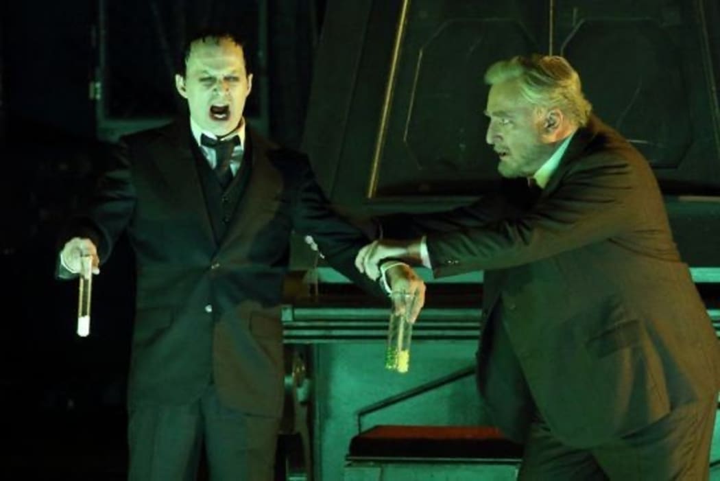Kiwi opera performer Martin Snell (right) on stage in Europe