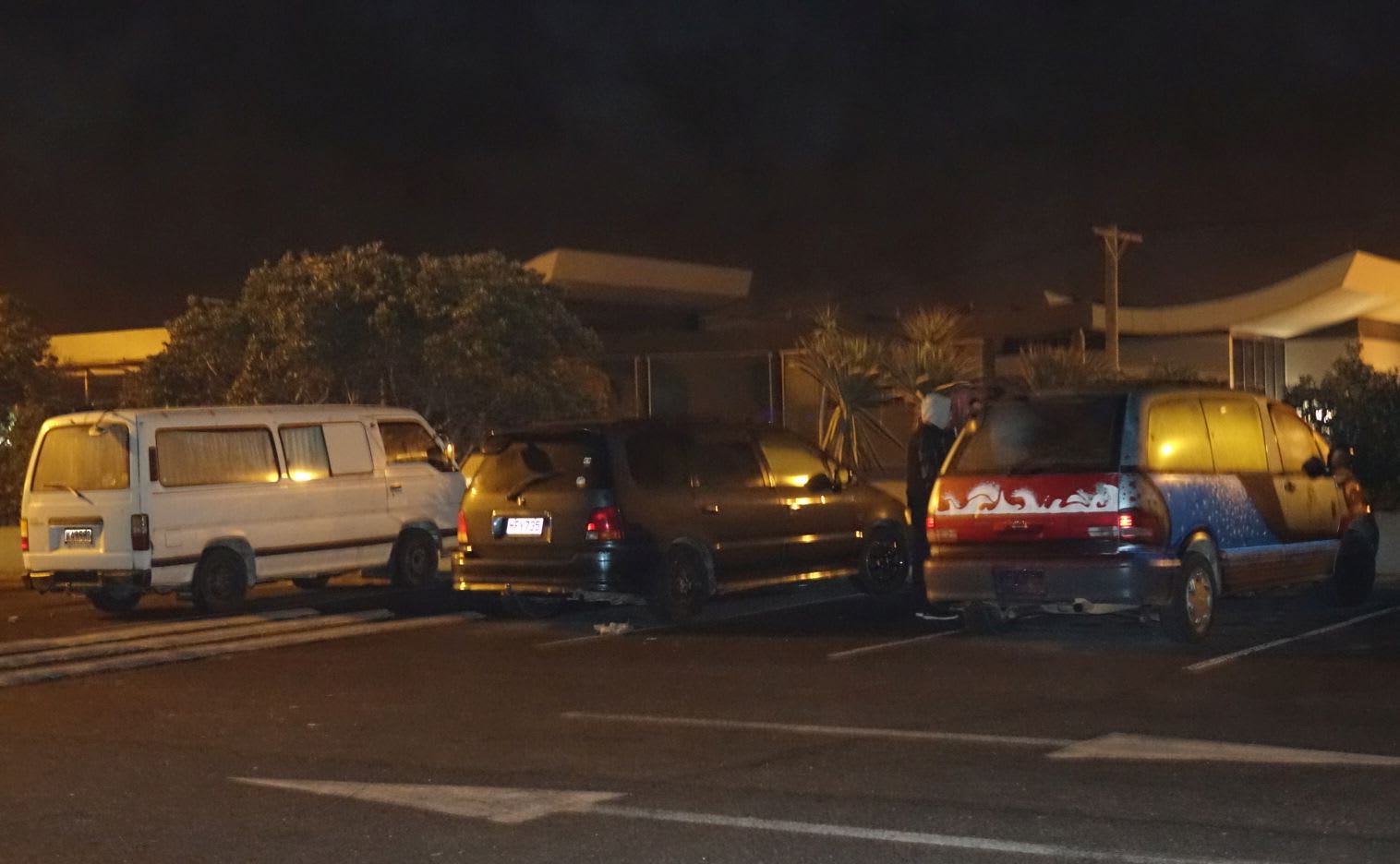 Freedom campers in Christchurch carpark