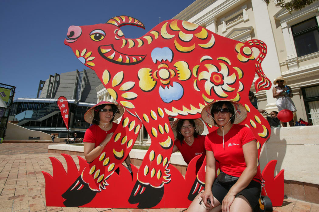 Organisers of Wellington's Chinese New Year are celebrating 20 years of their festival (left to right) Rita Tom, Stephanie Tims, and Linda Lim.
