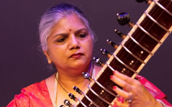 Shalu Garg plays the sitar