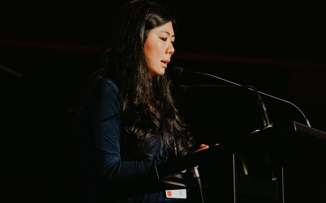Veronica Koman, after being awarded Australia's Sir Ronald Wilson Human Rights Award  at a ceremony in Sydney.