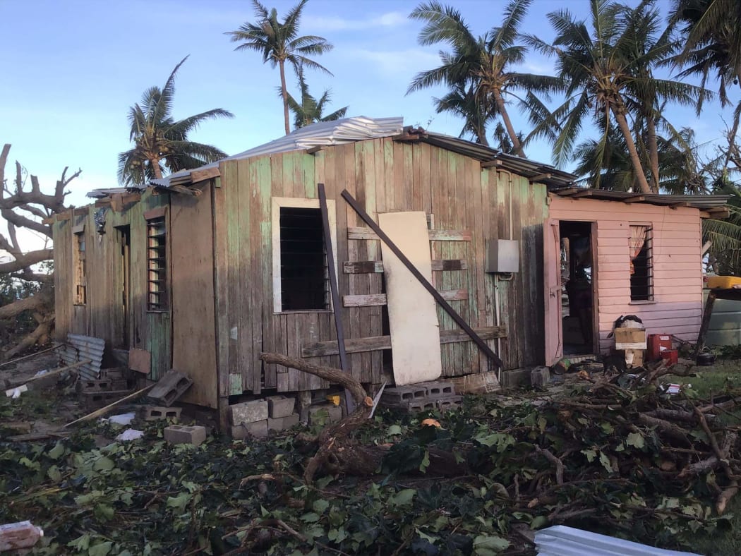 Devastation from Tropical Cyclone Harold at Bouwaqa Village, Vatulele, Fiji.