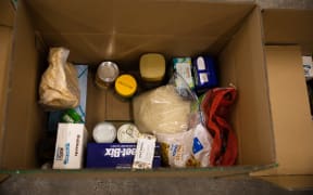 Food parcel at BBM HQ in Manukau.