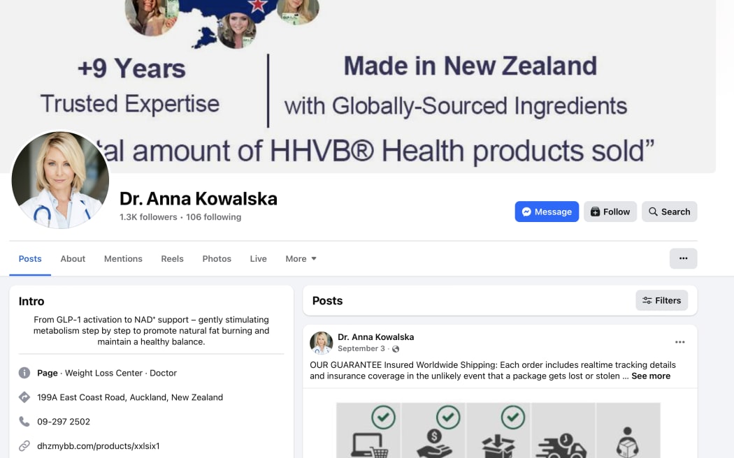 The page for "Dr Anna Kowalska" claims she is a New Zealand doctor.