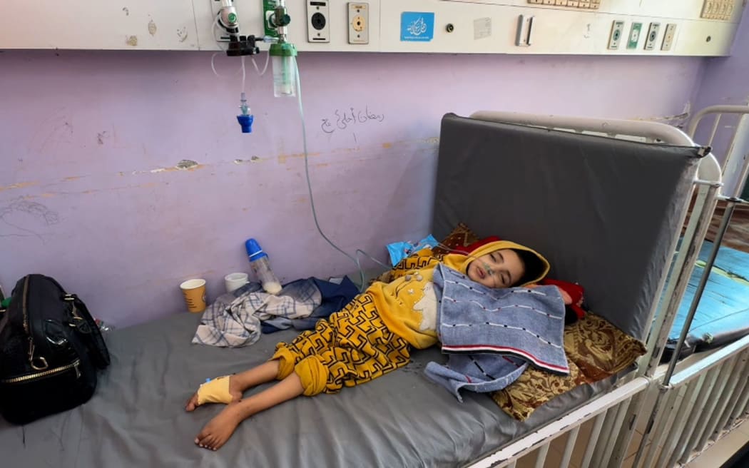 Razan Abu Zaher pictured in hospital on June 23.