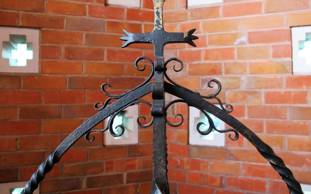 Detail of the cover to the baptismal font