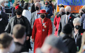 Dame Cindy Kiro at Anzac National Commemorative Service at Pukeahu in Wellington