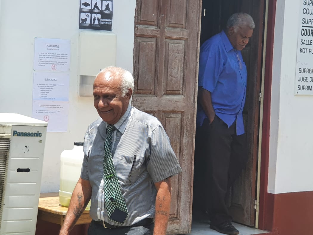 Former Vanuatu Prime Minister Sato Kilman, leaving the Supreme Court
