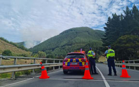 Firefighters are battling three blazes in vegetation in the Lee Valley in Tasman District on 7 February 2024.