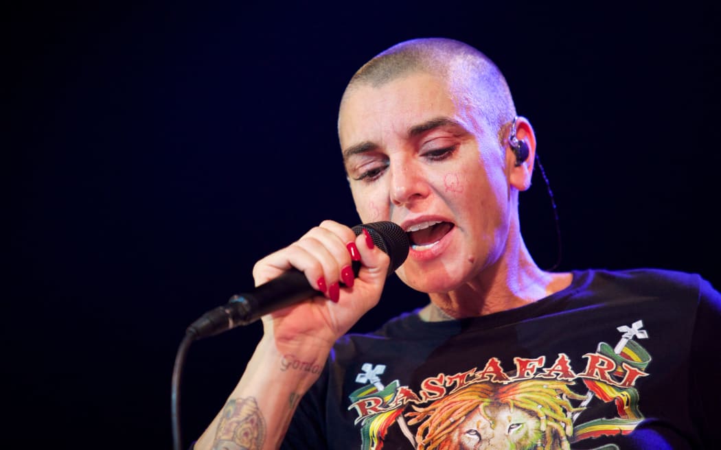Sinead O'Connor on stage in Paris, July 2014.