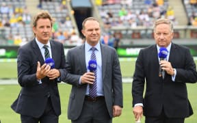 Channel Nine's Mark Nicholas, Michael Slater and Ian Healy.