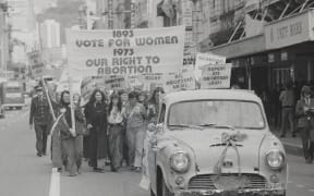 A pro-abortion march in Wellington, 1973.