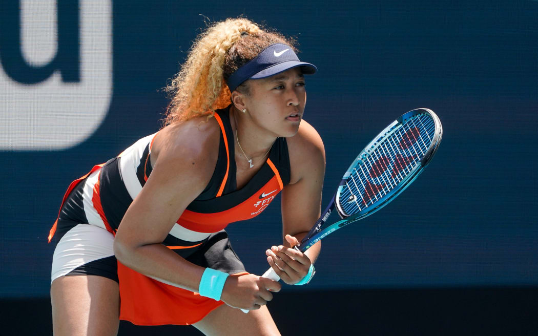 Naomi Osaka playing the Miami Open in 2022.