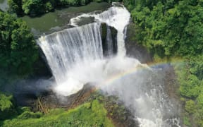 The proposed 600-kilometre road would run through the pristine rainforest near Wawoi Falls in PNG's remote Western Province. (Four Corners: Louie Eroglu)