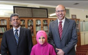 Dr Anwar Ul Ghani (right) of the Federation of Islamic Associations at the launch of Islamic Awareness Week, 2014.