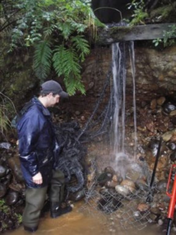 A rope in a perched culvert