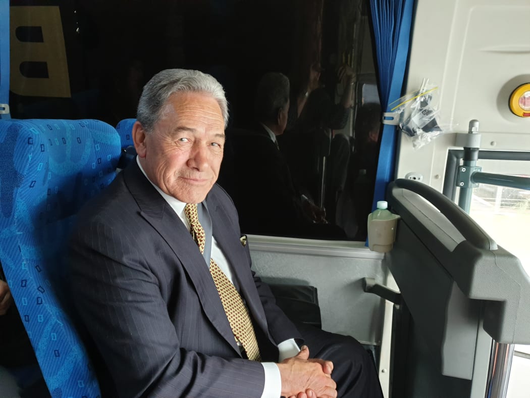 Winston Peters on board the New Zealand First campaign bus on Tuesday 13/10/2020.