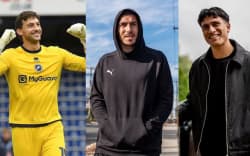 The three players with Pacific Islands heritage playing in the 2026 FIFA World Cup from L-R: Max Crocombe, Michael Boxall and Marko Stamenic.(Facebook: NZ All Whites)