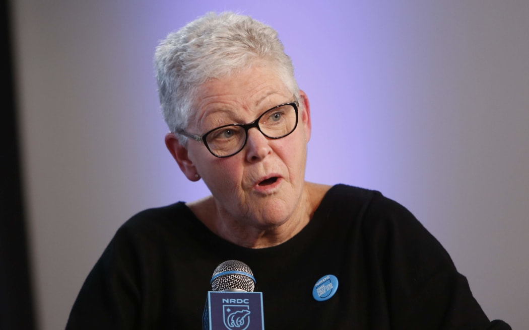 PARK CITY, UTAH - JANUARY 25: Gina McCarthy, NRDC President and Chief Executive Officer, speaks at the EW x NRDC Sundance Film Festival Panel Series: Rebuilding Paradise Panel and Reception at Main Street Gallery on January 25, 2020 in Park City, Utah.   Kim Raff/Getty Images for NRDC/AFP