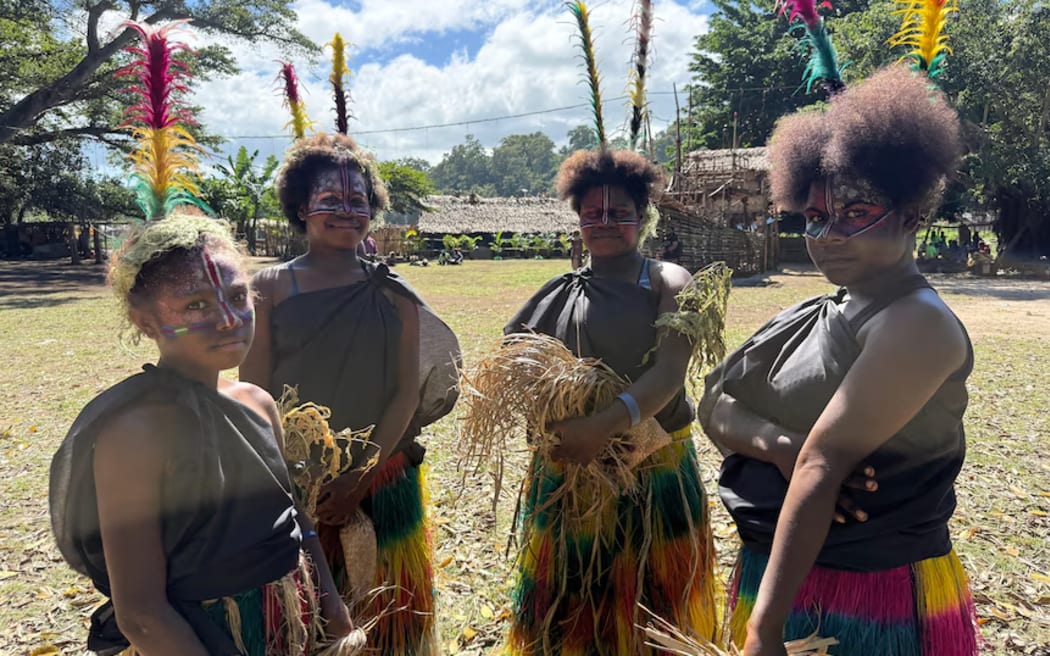 Australian government officials received a cultural welcome on arriving in Vanuatu.