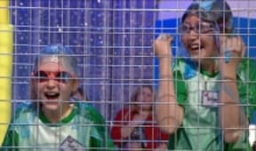 Children in a cage.