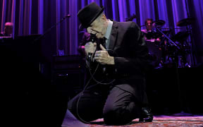Canadian signer Leonard Cohen sings in Quebec City, Quebec Canada Dec 2, 2012