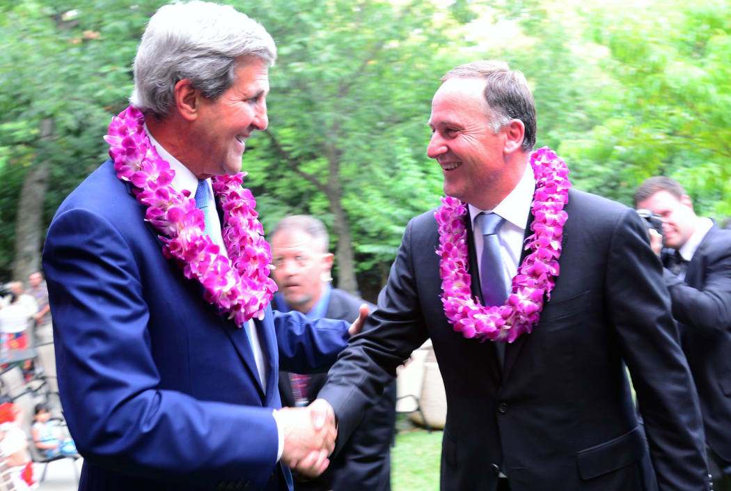 US Secretary of State John Kerry and Prime Minister John Key in Washington.