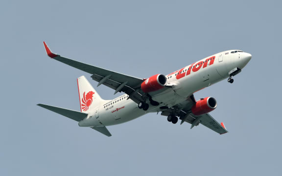A Lion Air boeing 737-800 plane prepares to land at Changi International airport in Singapore on April 8, 2016. (Photo by ROSLAN RAHMAN / AFP)