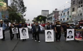 A protest at the Eje Central Avenue in Mexico City.