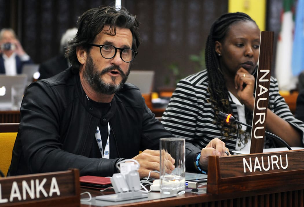 Gerard Barron, the CEO and Chairman of DeepGreen Metals, seen here at an annual session of the International Seabed Authority, has forged close links to Nauru's government.