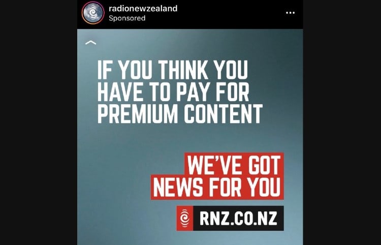 Sponsored RNZ ad circulating on social media