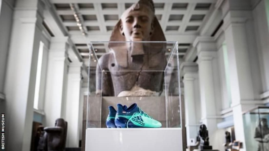 Mohamed Salah's boots at the British Museum.