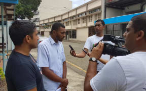 Fiji media speak to,(From Left), Kris Prasad and Ben Daveta, recent complainants against FBC ceo Riyaz Saiyad-Khaiyum.