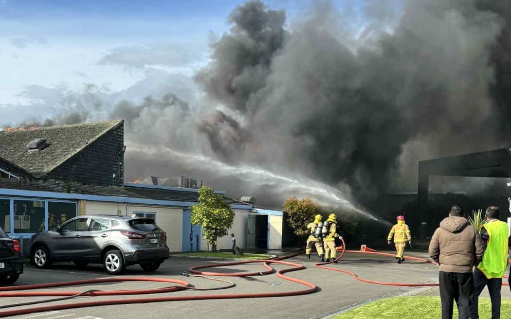 Fire broke out at long-closed student pub The Fitz, on Ferguson Street, in Palmerston North, on Thursday 30 October, 2025.