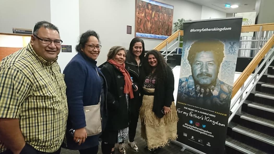 Vea Mafile'o, right, at the film's screening in Wellington.