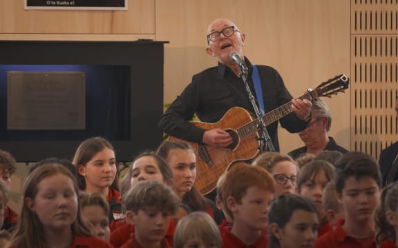 Reopening of Redcliffs School in Christchurch, Dave Dobbyn visit and Prime Minister attended.