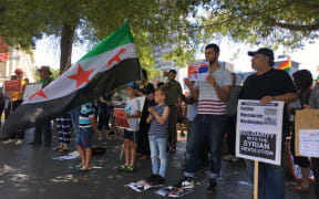 Dozens of people turned out in Auckland today to support peace efforts in Syria.