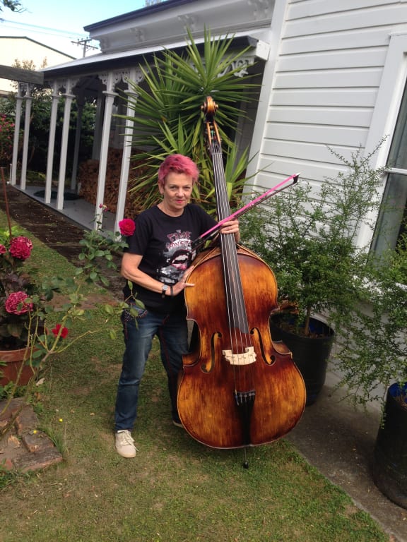 Victoria Jones with her Brazilian bass