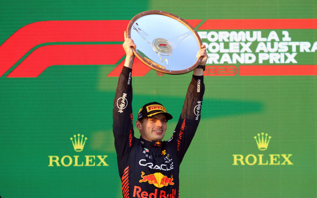 Red Bull driver Max Verstappen, winner of the 2023 Australian F1 Grand Prix.
