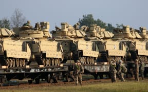 The US Army is considering sending Bradley Fighting Vehicles like these to the front line in Ukraine.