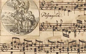 Passacaglia manuscript with the Guardian Angel engraving