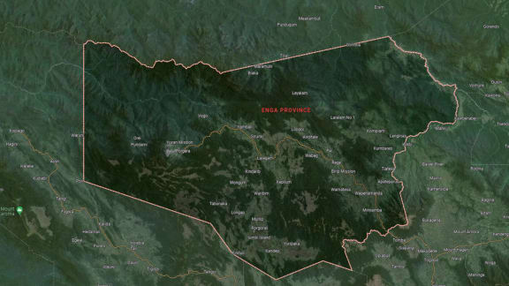 Satellite map view of Enga Province in Papua New Guinea.