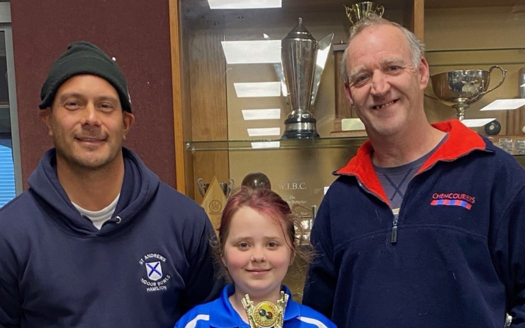 Pixie Blake and her team-mates Richard Caddy, left, and Stefan Middleton, right.
