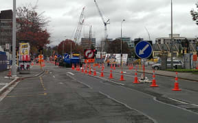 Roadworks in Durham Street.