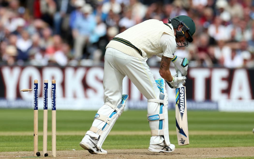 Michael Clarke bowled during third Ashes Test, Edgbaston 2015.