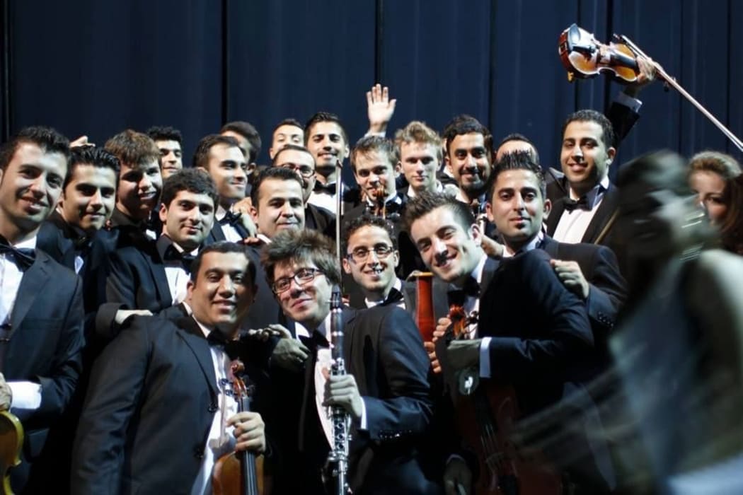 National Youth Orchestra of Iraq backstage at Grand Theatre de Provence, 2013