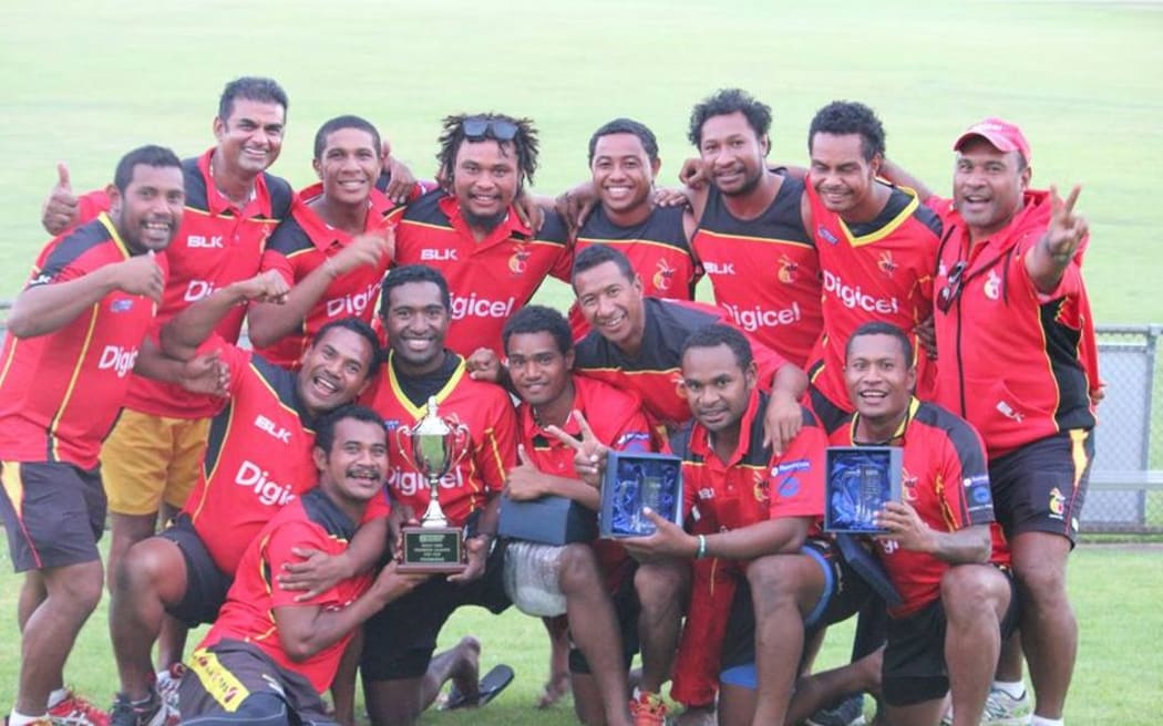 Papua New Guinea celebrate defending their South Australian Premier League Twenty20 title.