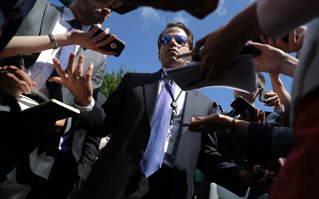 Incoming White House communications director Anthony Scaramucci talks with reporters during 'Regional Media Day' at the White House July 25, 2017 in Washington, DC.