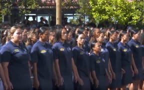 Students at James Cook High School in Manurewa welcomed representatives from both El Noor and Linwood mosques with a waiata.