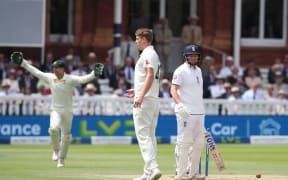 Jonny Bairstow of England stumped by Alex Carey the Australia wicketkeeper during the 2nd Ashes Test at Lord's 2023.